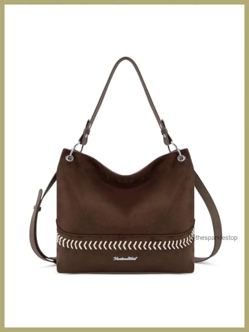 Faux Suede Hobo Bag with Top Handle & Crossbody Strap, Zip-top, 3 Pockets